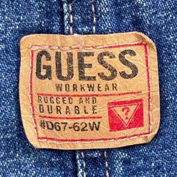 GUESS JEANS USA Workwear Overalls Shorts Men's XXL Blue Denim American Tradition - Picture 8 of 13